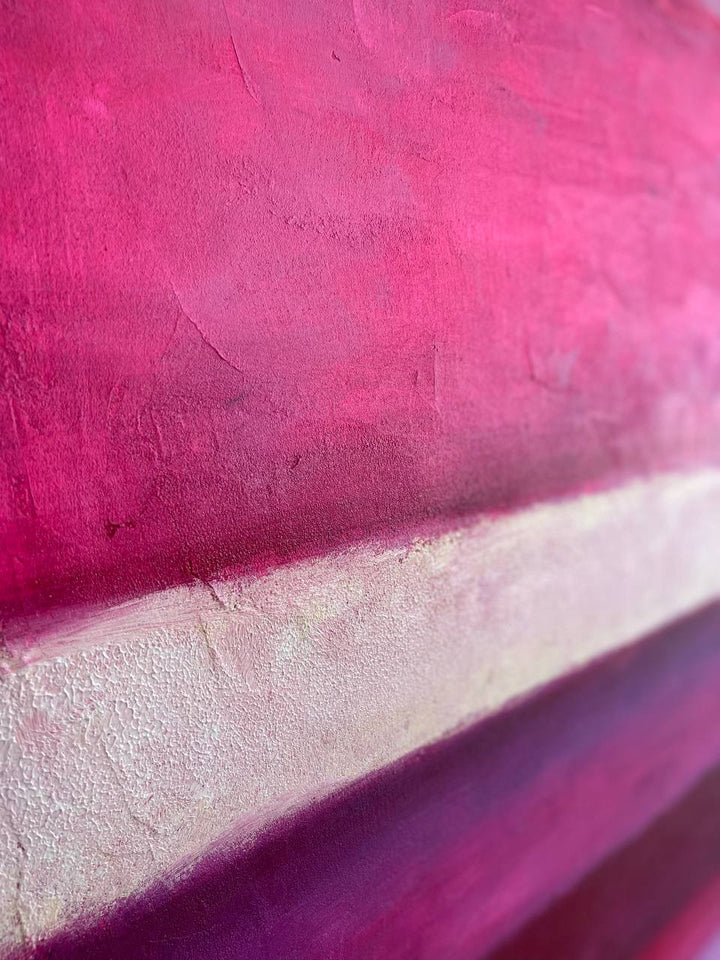 Mark Rothko Original Painting On Canvas Pink Oil Painting Modern Magenta Contemporary Artwork Mark Rothko Style Urban Style Wall Decor | MAGENTA BLUES