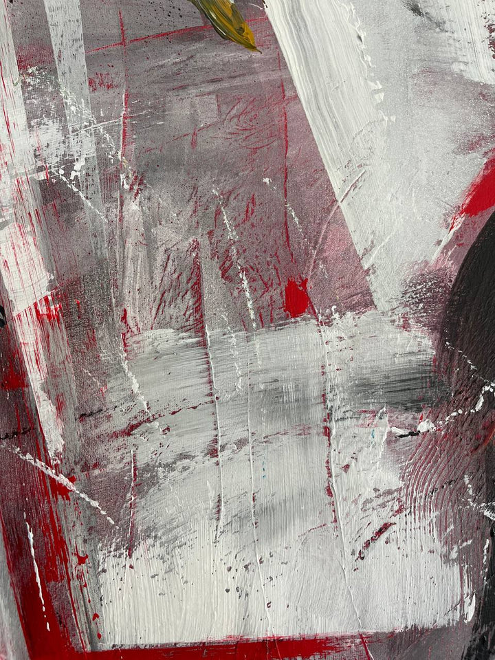 Original Red Paintings On Canvas, Abstract Expressionist Art, Textured Oil Painting, Handmade Wall Art for Home Or Office Wall Decor | RED VERTIGO 60"x54"