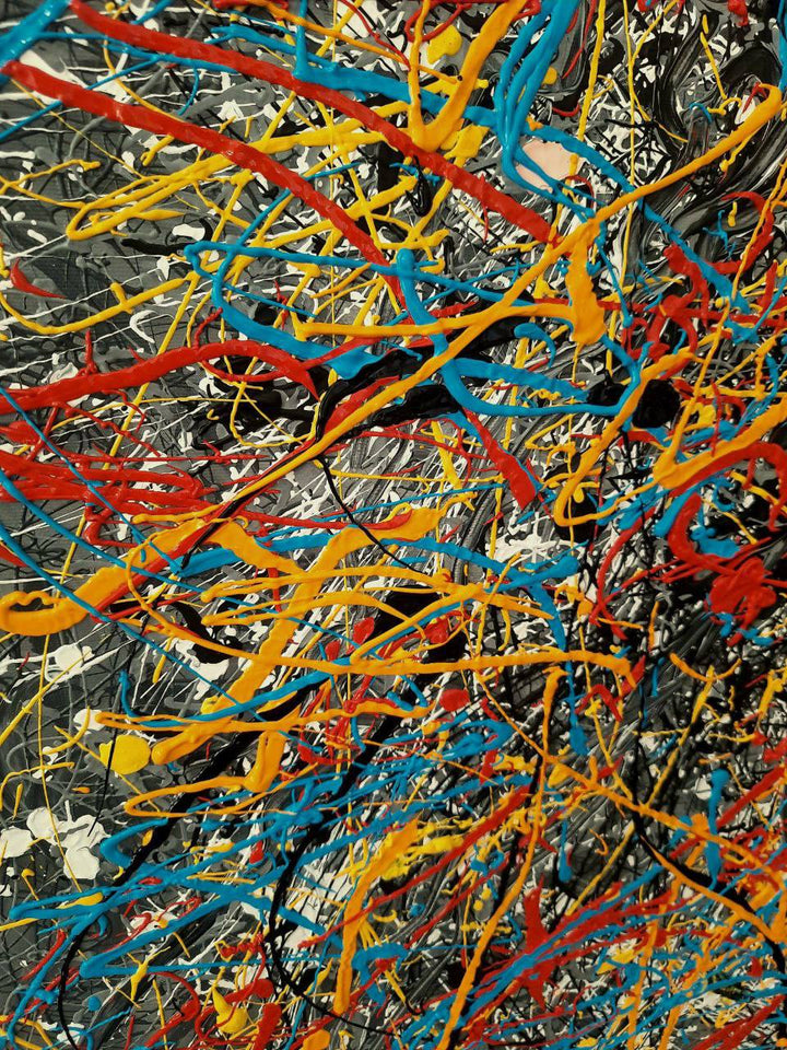 Jackson Pollock Style Paintings On Modern Colorful Painting Abstract Textured Fine Art Handmade Oil Painting | OBLIVION