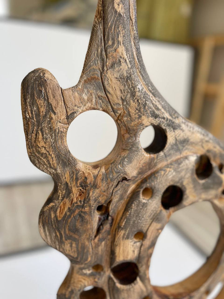 Abstract Wood Sculpture Art Wood Statue Hand Carved Art Sculpture Figurine Desktop Art | RAYS OF LIFE 28.7"x15.7" - Trend Gallery Art | Original Abstract Paintings