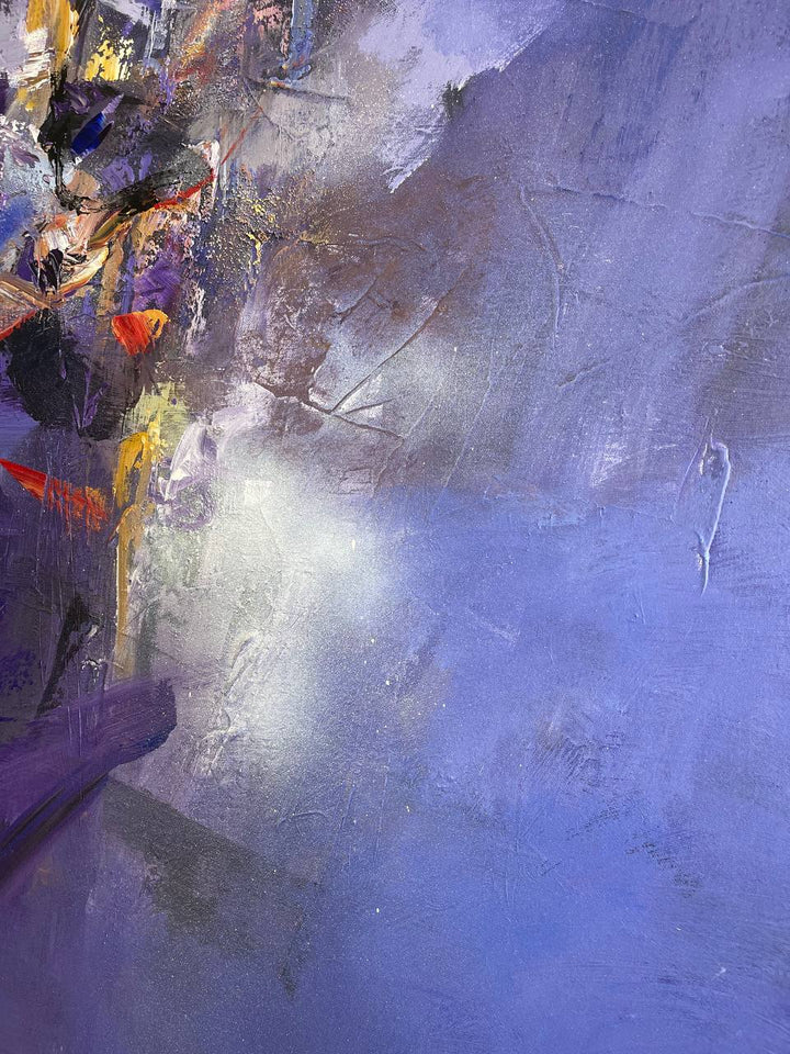 Original Abstract Purple Paintings on Canvas. Modern Textured Artwork, Handmade Painting Contemporary Acrylic Art for Home Decor | PURPLE NIGHT