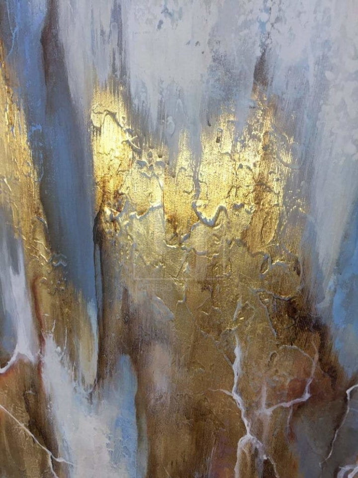 Set Triptych Painting Gold Leaf Original Painting On Canvas Hand Art | LIGHT MAGIC