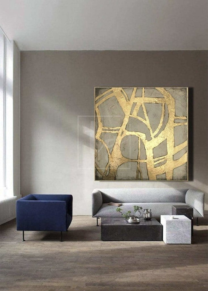 Unique Gold Leaf Painting Abstract Oil Painting Abstract Wall Paintings | GILDED GATE - trendgallery.ca