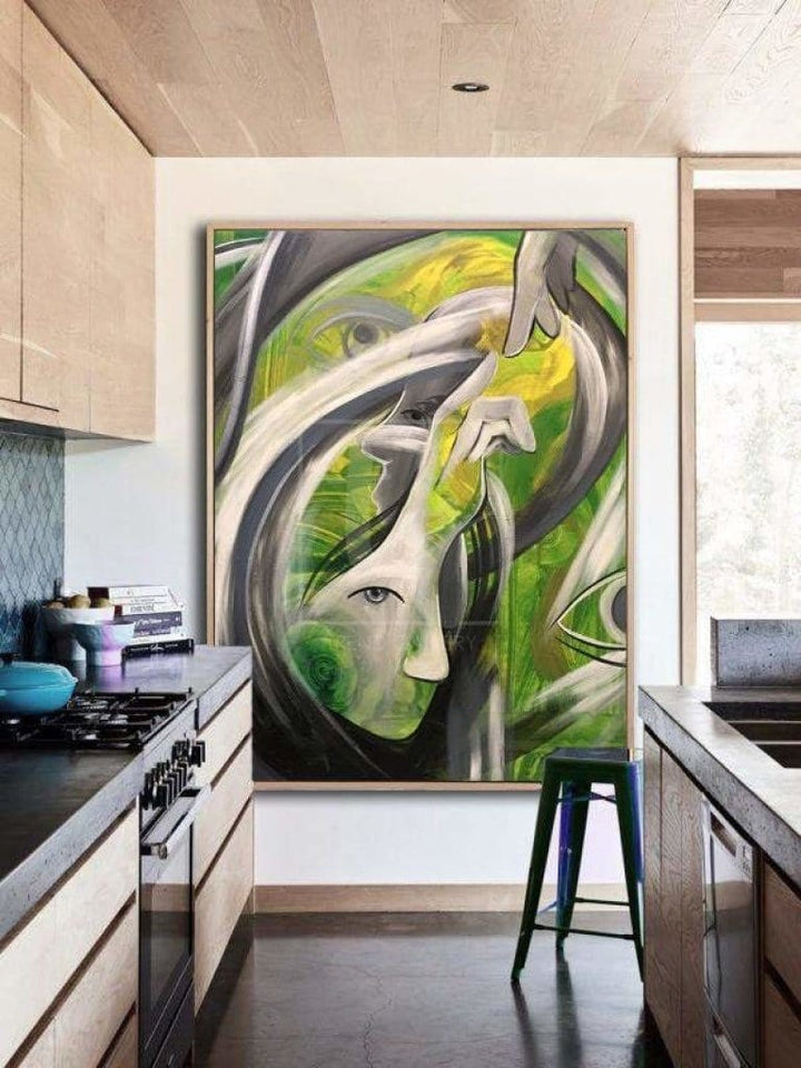 Woman Face Painting Extremely Unique Paintings On Canvas Contemporary Wall Cubist Artwork Modern Face Art | SOUL MAGIC - trendgallery.ca